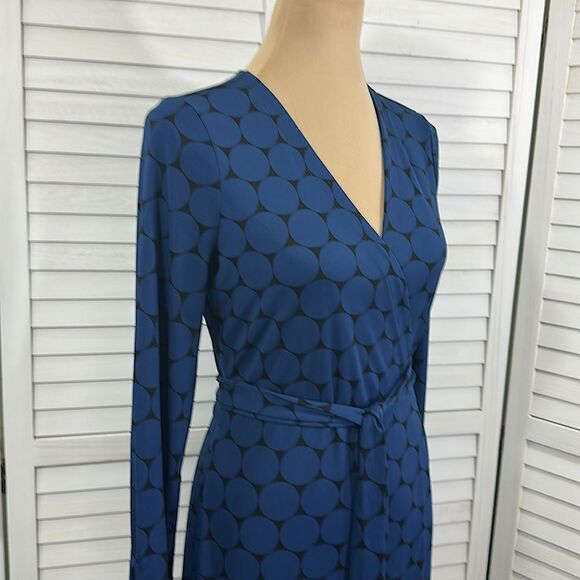 Ann Taylor Wrap Dress Size 6 Blue Jersey Knit NWOT - Picture 4 of 12